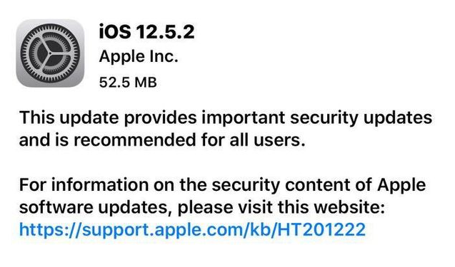 平安苹果手机维修分享iOS12.5.2发布，建议所有老苹果用户安装 